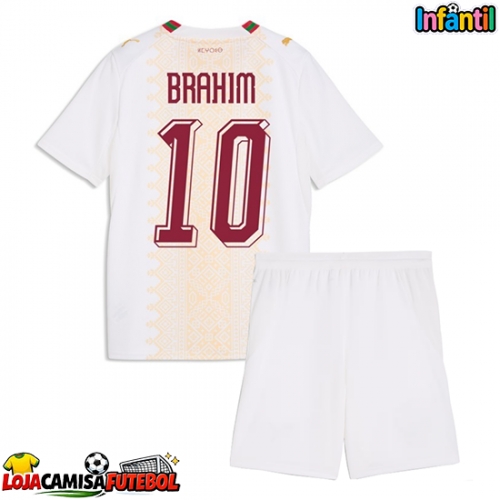 Camisa de Futebol Marrocos Brahim Diaz #10 Equipamento Secundário Infantil Mundo 2026 Manga Curta (+ Calças curtas)
